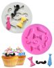 2Pcs Silicone Baking Molds Cute Bow Tie Candy Mold Cake Pop Molds Silicone Cookie Mold Beard Ties Mold Cake Mold Bow Tie Cake Mini Cake Mold Silicone