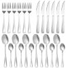 24-Piece Silverware Set, Stainless Steel Flatware Set Service for 6, Tableware Cutlery Set for Home Restaurant Party, Dinner Forks/Spoons/Knives, Squa