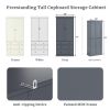 [Assembly Video Provided]TOPMAX 77inch Farmhouse Kitchen Pantry, Freestanding Tall Cupboard Storage Cabinet with 3 Adjustable Shelves, 8 Door Shelves,