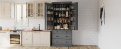[Assembly Video Provided]TOPMAX 77inch Farmhouse Kitchen Pantry, Freestanding Tall Cupboard Storage Cabinet with 3 Adjustable Shelves, 8 Door Shelves,