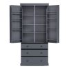 [Assembly Video Provided]TOPMAX 77inch Farmhouse Kitchen Pantry, Freestanding Tall Cupboard Storage Cabinet with 3 Adjustable Shelves, 8 Door Shelves,