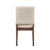 Modern Design 5pc Dining Set Table and 4x Side Chairs Fabric Upholstered Seat Back Brown Finish Wooden Dining Kitchen Furniture