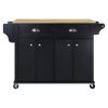Cambridge Natural Wood Top Kitchen Island with Storage