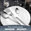 24-Piece Silverware Set, Stainless Steel Flatware Set Service for 6, Tableware Cutlery Set for Home Restaurant Party, Dinner Forks/Spoons/Knives, Squa