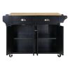 Cambridge Natural Wood Top Kitchen Island with Storage