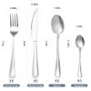 24-Piece Silverware Set, Stainless Steel Flatware Set Service for 6, Tableware Cutlery Set for Home Restaurant Party, Dinner Forks/Spoons/Knives, Squa
