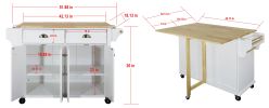 Cambridge Natural Wood Top Kitchen Island with Storage
